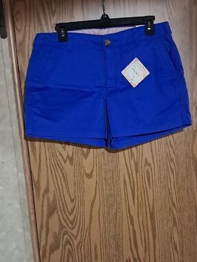 Dockers Electric Blue High-Waist Cotton Shorts Sz 10